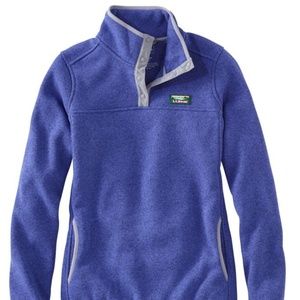 XS LL Bean Sweater Fleece Pullover Bright Sapphire